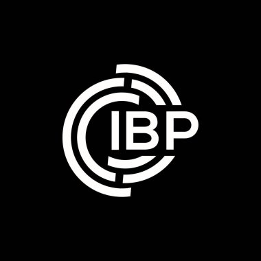 Siyah arkaplanda IBP harf logosu tasarımı. IBP yaratıcı harflerin baş harfleri logo kavramı. IBP harf tasarımı.