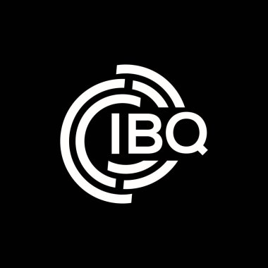 Siyah arka planda IBQ harf logosu tasarımı. IBQ yaratıcı harflerin baş harfleri logo kavramı. IBQ harf tasarımı.