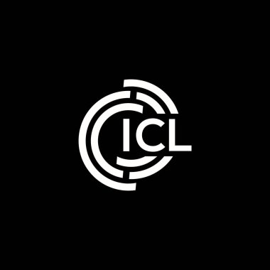 Siyah arka planda ICL harf logosu tasarımı. ICL yaratıcı harflerin baş harfleri logo kavramı. ICL harf tasarımı.