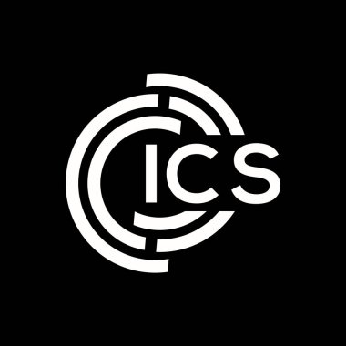 ICS harfi logo tasarımı siyah arkaplan üzerine. ICS yaratıcı harf logosu konsepti. ICS harf tasarımı.