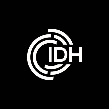 Siyah arkaplanda PrintIDH harf logosu tasarımı. IDH yaratıcı harf logosu konsepti. IDH harf tasarımı.