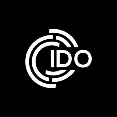 Siyah arka planda IDO harfi logo tasarımı. IDO yaratıcı harflerin baş harfleri logo kavramı. IDO harf tasarımı.