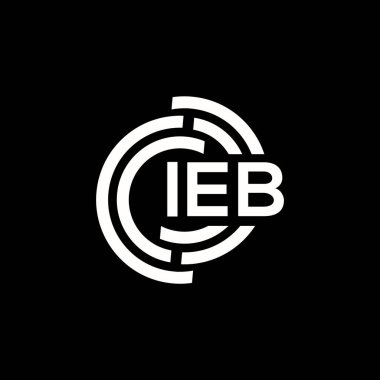 Siyah arka planda IEB harf logosu tasarımı. IEB yaratıcı harflerin baş harfleri logo kavramı. IEB harf tasarımı.