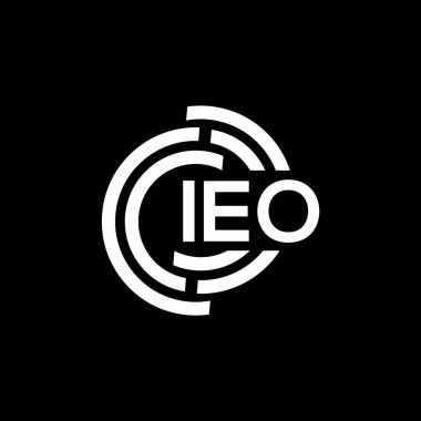 Siyah arka planda IEO harf logosu tasarımı. IEO yaratıcı harflerin baş harfleri logo kavramı. IEO harf tasarımı.