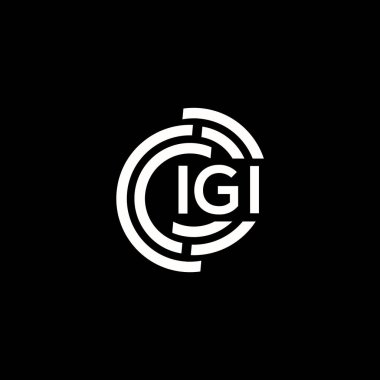 PrintIGI harf logo tasarımı. IGI monogram harflerin baş harfleri logo kavramı. Siyah arkaplanda IGI harf tasarımı.