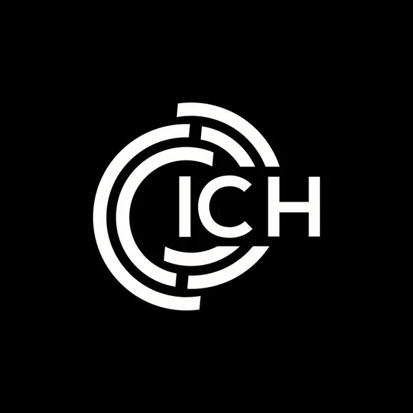 Дизайн Логотипу Літери Ich Чорному Тлі Творчі Ініціали Ich Концепція — стоковий вектор