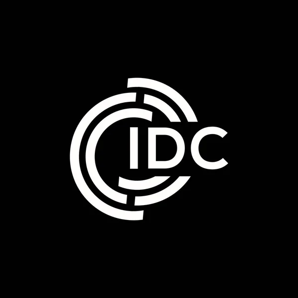 Idc Brev Logotyp Design Svart Bakgrund Idc Kreativa Initialer Brev — Stock vektor