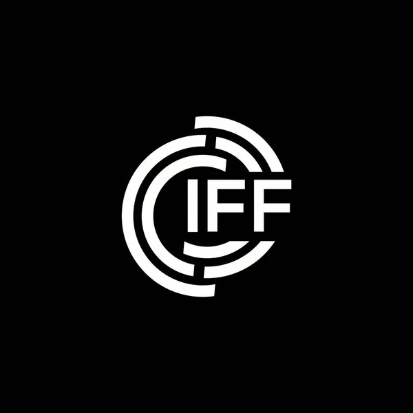 Iff Brev Logotyp Design Svart Bakgrund Iff Kreativa Initialer Brev — Stock vektor