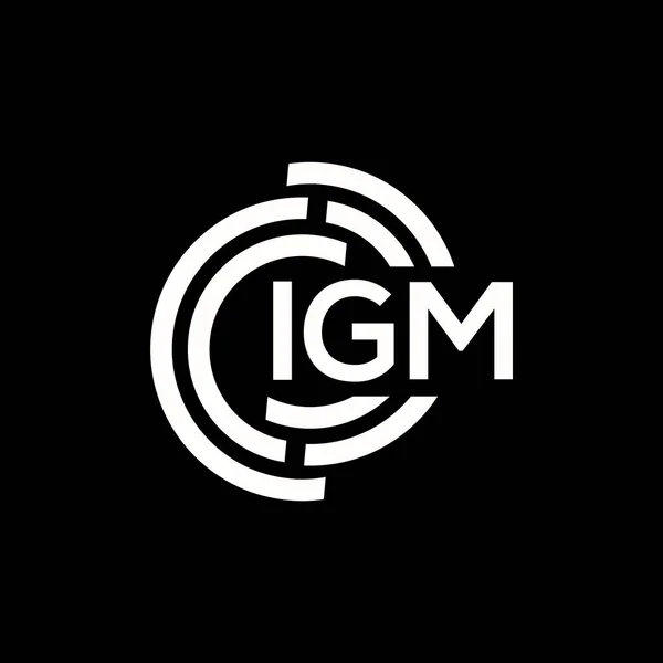 IGM harf logosu tasarımı. IGM monogram harflerin baş harfleri logo kavramı. Siyah arkaplanda IGM harf tasarımı.
