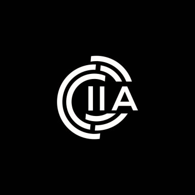 IIA mektup logosu tasarımı. IIA baş harfleri logo konsepti. IIA harf dizaynı siyah arkaplan.