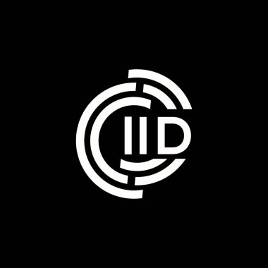 IID mektup logosu tasarımı. IID monogram harflerin baş harfleri logosu. Siyah arkaplanda IID harf tasarımı.