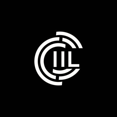 IIL harf logosu tasarımı. IIL monogram harflerin baş harfleri logo kavramı. Siyah arkaplanda IIL harf tasarımı.