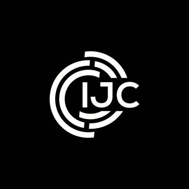 IJC mektup logosu tasarımı. IJC monogram harflerin baş harfleri logo kavramı. Siyah arkaplanda IJC harf tasarımı.