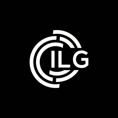 ILG harf logosu tasarımı. ILG başharflerinin baş harfleri logo konsepti. Siyah arkaplanda ILG harf tasarımı.