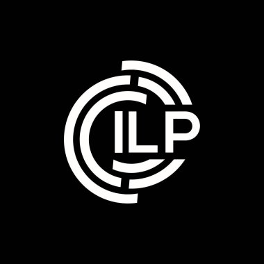ILP harf logosu tasarımı. ILP monogram harflerin baş harfleri logo kavramı. Siyah arkaplanda ILP harf tasarımı.