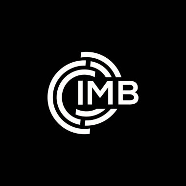 IMB harfi logo tasarımı. IMB başharflerinin baş harfleri logo konsepti. Siyah arkaplanda IMB harf tasarımı.