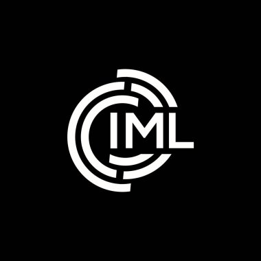 IML harf logo tasarımı. IML başharflerinin baş harfleri logo konsepti. Siyah arkaplanda IML harf tasarımı.