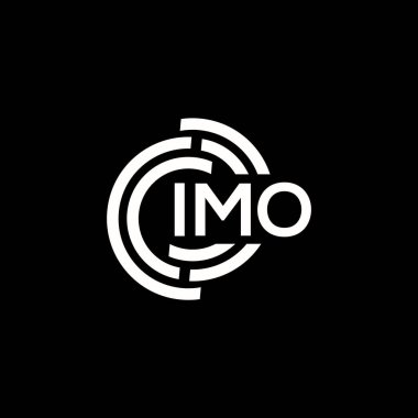 IMO harf logosu tasarımı. IMO monogram harflerin baş harfleri logo kavramı. Siyah arkaplanda IMO harf tasarımı.