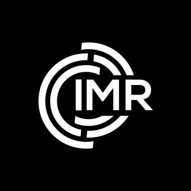 IMR harf logo tasarımı. IMR başharflerin baş harfleri logo konsepti. IMR harf dizaynı siyah arkaplan.