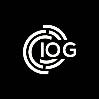 IOG harf logosu tasarımı. IOG monogram harflerin baş harfleri logo kavramı. Siyah arkaplanda IOG harf tasarımı.