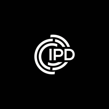 IPD mektup logosu tasarımı. IPD baş harflerinin baş harfleri logo konsepti. IPD harf tasarımı siyah arkaplan.