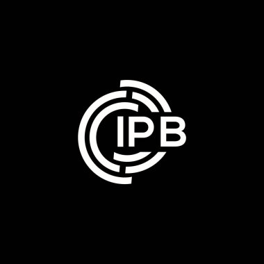 IPB harfi logo tasarımı. IPB monogram harflerin baş harfleri logo kavramı. Siyah arkaplanda IPB harf tasarımı.