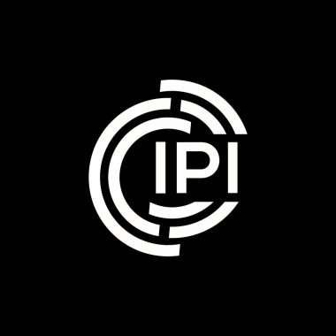 IPI harf logosu tasarımı. IPI monogram harflerin baş harfleri logo konsepti. Siyah arkaplanda IPI harf tasarımı.