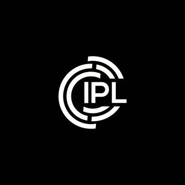IPL harf logosu tasarımı. IPL monogram harflerin baş harfleri logo konsepti. Siyah arkaplanda IPL harf tasarımı.