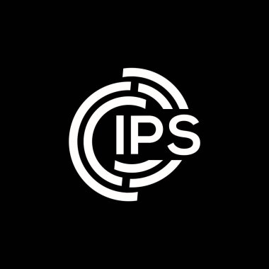 IPS mektup logosu tasarımı. IPS başharflerinin baş harfleri logo konsepti. Siyah arkaplanda IPS harf tasarımı.