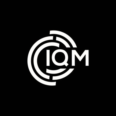 IQM harf logosu tasarımı. IQM başharflerin baş harfleri logo konsepti. Siyah arkaplanda IQM harf tasarımı.