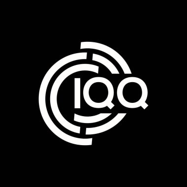 IQQ harfi logo tasarımı. IQQ monogram harflerin baş harfleri logo kavramı. Siyah arkaplanda IQQ harf tasarımı.