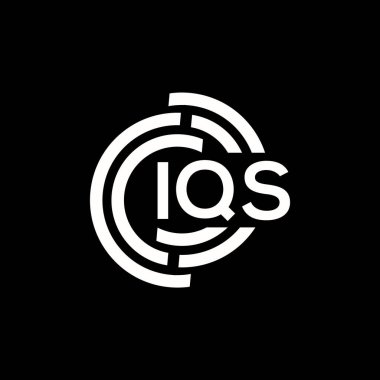 IQS harf logosu tasarımı. IQS monogram harflerin baş harfleri logo kavramı. Siyah arkaplanda IQS harf tasarımı.