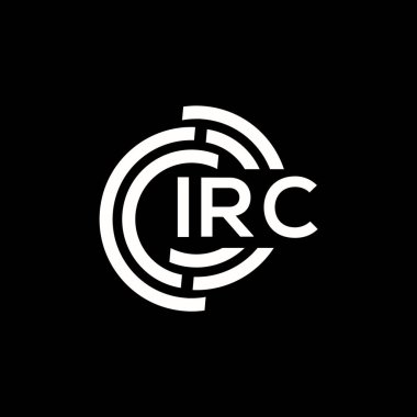 IRC harf logosu tasarımı. IRC baş harfleri logo konsepti. Siyah arkaplanda IRC harf tasarımı.
