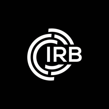 IRB harfi logo tasarımı. IRB başharflerinin baş harfleri logo konsepti. Siyah arkaplanda IRB harf tasarımı.