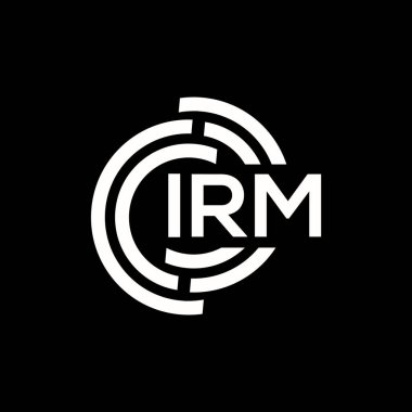 IRM harf logosu tasarımı. IRM başharflerinin baş harfleri logo konsepti. IRM harf dizaynı siyah arkaplan.