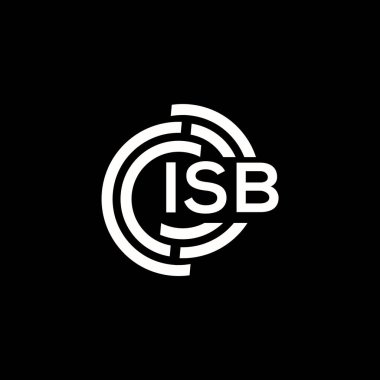 ISB harfli logo tasarımı. ISB başharflerinin baş harfleri logo konsepti. Siyah arkaplanda ISB harf tasarımı.