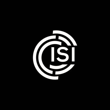 ISI mektup logosu tasarımı. ISI baş harfleri logo konsepti. Siyah arkaplanda ISI harf tasarımı.