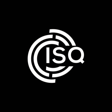ISQ harf logosu tasarımı. ISQ monogram harflerin baş harfleri logo kavramı. Siyah arkaplanda ISQ harf tasarımı.