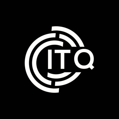ITQ mektup logosu tasarımı. ITQ başharflerin baş harfleri logo konsepti. Siyah arkaplanda ITQ harf tasarımı.