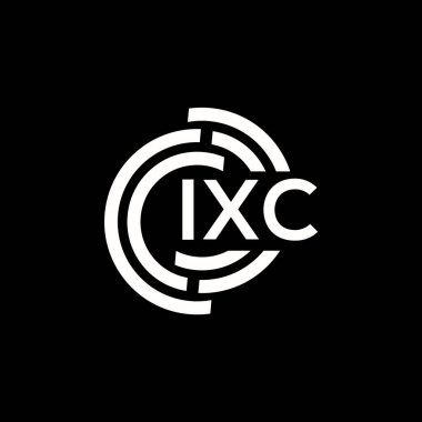 IXC harf logosu tasarımı. IXC monogram harflerin baş harfleri logo kavramı. Siyah arkaplanda IXC harf tasarımı.