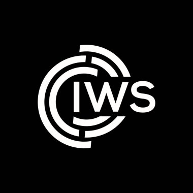 IWS mektup logosu tasarımı. IWS baş harflerinin baş harfleri logo konsepti. Siyah arkaplanda IWS harf tasarımı.
