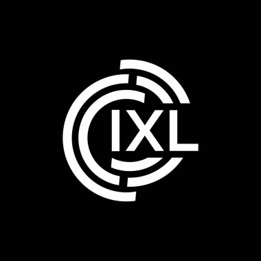 IXL harf logosu tasarımı. IXL monogram harflerin baş harfleri logo kavramı. Siyah arkaplanda IXL harf tasarımı.