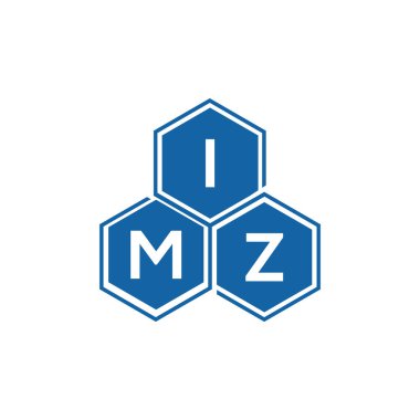IMZ 'nin siyah arkaplan üzerindeki logo tasarımı. IMZ yaratıcı harflerin baş harfleri logo kavramı. IMZ vektör dizaynı.