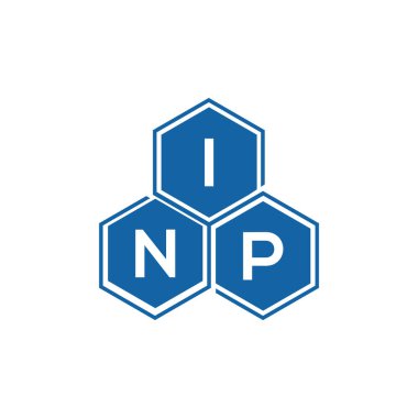 INP harf logo tasarımı siyah arkaplan üzerinde. INP yaratıcı harf logo kavramı. INP vektör tasarımı.