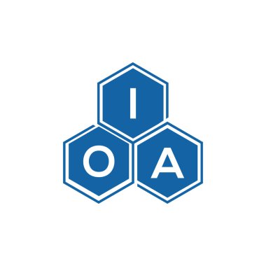 IOA 'nın siyah arkaplan üzerindeki logo tasarımı. IOA yaratıcı harflerin baş harfleri logo kavramı. IOA vektör tasarımı..