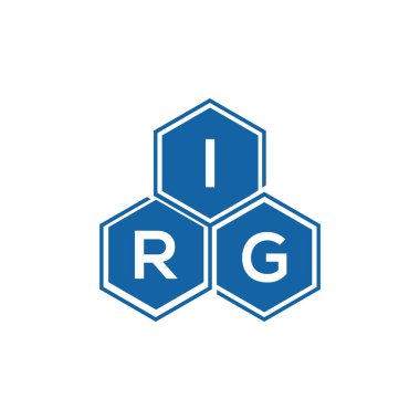 IRG 'nin siyah arkaplan üzerindeki logo tasarımı. IRG yaratıcı harflerin baş harfleri logo kavramı. IRG vektör tasarımı..