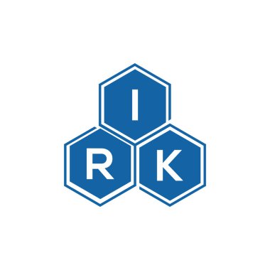 IRK 'in siyah arkaplan üzerindeki logo tasarımı. IRK yaratıcı harflerin baş harfleri logo kavramı. IRK vektör tasarımı.
