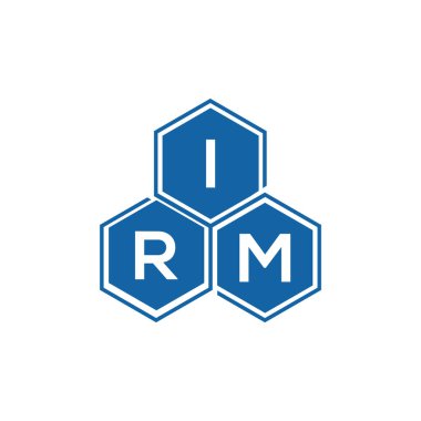 IRM 'nin siyah arkaplan üzerindeki logo tasarımı. IRM yaratıcı harflerin baş harfleri logo kavramı. IRM vektör tasarımı..