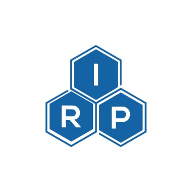 IRP 'nin siyah arkaplan üzerindeki logo tasarımı. IRP yaratıcı harflerin baş harfleri logo kavramı. IRP vektör tasarımı..