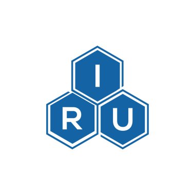 IRU 'nun beyaz arkaplan üzerindeki logo tasarımı. IRU yaratıcı harflerin baş harfleri logo kavramı. IRU vektör tasarımı..